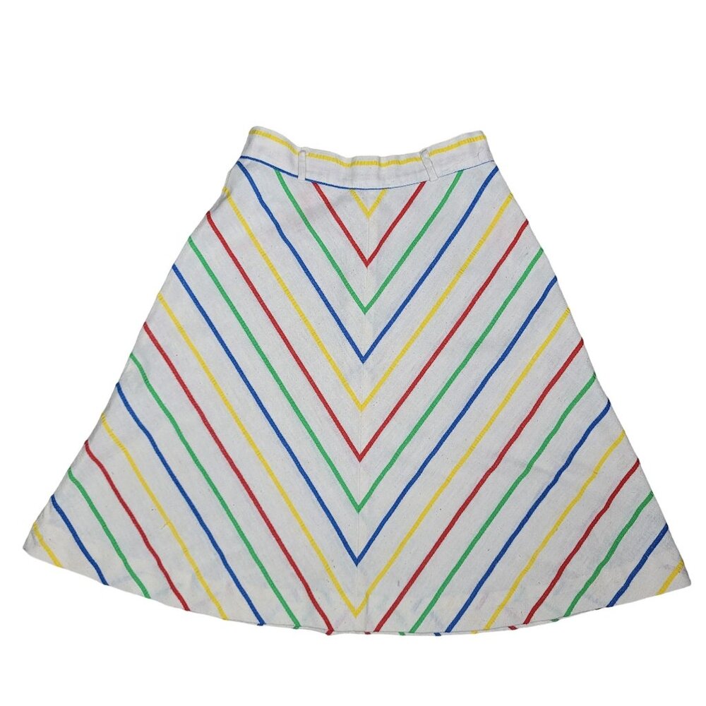 Vintage JCPenney Fashions Chevron Striped Skirt Multi-Color rainbow Size 7/8
